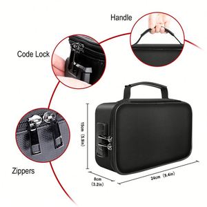 Bolsa de gel de sílice resistente al agua y al fuego, segura para el hogar, la oficina, organizador de almacenamiento de documentos con cerradura, color negro - Product Image 4