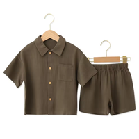 Catpapa Groothandel Jongens 2-delige Outfit Stijlvolle Korte Mouwen Shirt & Shorts Set Zachte Stof voor Zomer Dagelijks Casual Dragen
