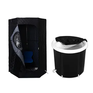 Portable Sauna Steam Tent 1 Person Home Spa Room For Detox Therapy With Chair