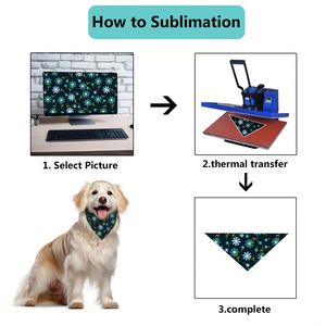 Bandanas personnalisables 100% polyester avec logo, bandanas vierges pour sublimation, bandana pour chien blanc - Product Image 5