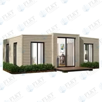 Maison préfabriquée en acier anti-cyclone FLKT, maison conteneur extensible de luxe, maison modulaire pliable de 40 pieds, mini-maison