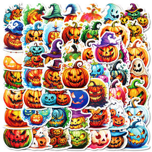 สติกเกอร์ฟักทองโกรธผีฮาโลวีน DIY 2025ใหม่50ชิ้น - Product Image 1
