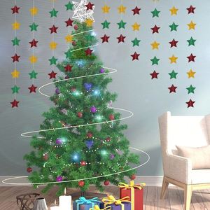 Guirnalda de Papel con Estrellas y Puntos Navideños, Decoración Colgante para Árbol de Navidad, Fiestas y Ventanas - Product Image 5