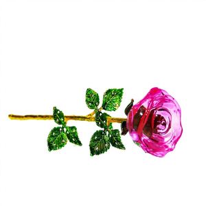 Colorful Crystal Rose Flower <b>Ornament</b> - Simulated Everlasting for Valentine's Day Gift, Home Decor (Living Room/TV Cabinet) - Product Image 3