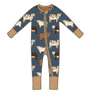 Westlicher Stil, Weihnachten, Jagd/Angeln Zippys, Langarm Doppelreißverschluss Bambus-Zippy Bambus Neugeborenen-Baby-Reißverschluss - Product Image 4
