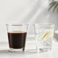 Tasses à café en verre transparent à large ouverture de 350 ml et 365 ml, vides, pour latte, jus et eau, usage domestique, vente en gros