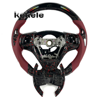 Volant en fibre de carbone LED forgé rouge pour Toyota Corolla 2013-2018, haute qualité, personnalisable, perforé avec levier de vitesses
