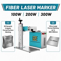Nouvelle machine de marquage laser à fibre séparée 100W 200W 300W haute puissance, gravure laser IA 3D dynamique sur surface incurvée, ultra grand format