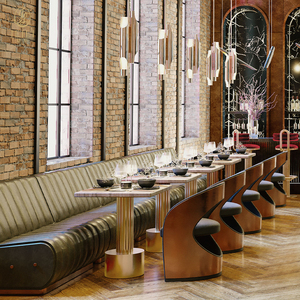 Mobilier de restaurant commercial personnalisé JEILI, sièges de banquette avec chaises et tables en cuir OEM pour les projets de restauration et de cafés - Product Image 3