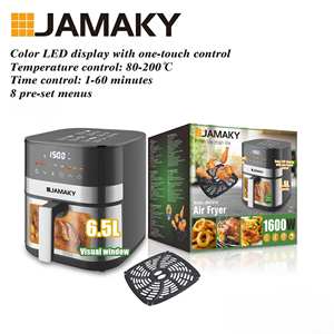 <span class=keywords><strong>Freidora</strong></span> de Aire de 1600W, 6.5L, Tamaño Familiar, Ventana de Visualización, 8 Funciones Inteligentes, Fácil de Limpiar - Product Image 3