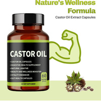 Bonbons gélifiés à l'huile de ricin 1600mg, extrait de ricin, soutient la peau, les cheveux, laxatifs naturels, santé digestive, adultes, femmes enceintes