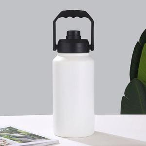 Seau à glace isotherme de camping 64 oz, bouteille d'eau en acier inoxydable, thermos portable 128 oz avec poignée - Product Image 1