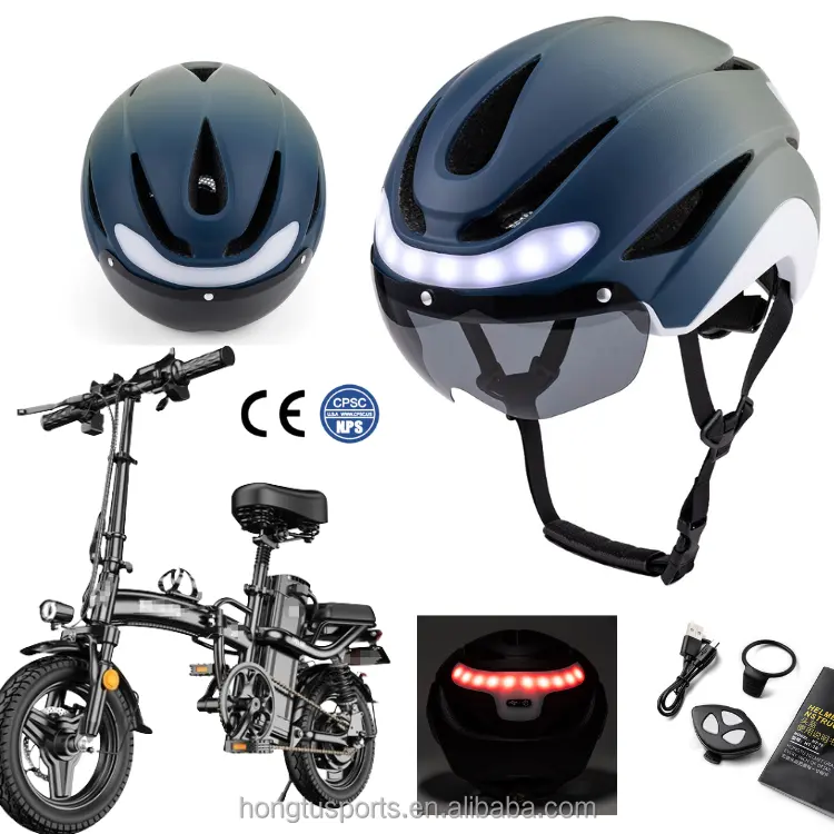 CE Certified Safety Electric e bike Cycling Street Bike Helmet With Turn Signal Light Smart Electric Bike Bicycle Scooter Helmet