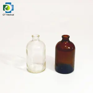 100ml amber clear moulded antibiotic glass sterile vials injection glass bottle