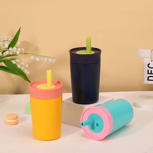Termo Personalizado Ecológico Moderno de Acero Inoxidable para Niños Pequeños, Botella de Agua Aislada Libre de BPA de 12 oz, Vaso Infantil con Tapa y Pajita - Product Image 4