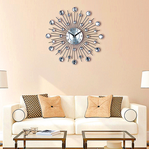 Orologio da parete con diamanti in cristallo orologio da parete di lusso 3D Home Decor Sheet orologi creativi Wall Quartz Art Living Room Single Face 9 Mm - Product Image 3