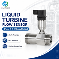 Capteur de débit à turbine liquide en acier inoxydable DN4-DN100, sortie impulsionnelle 4-20mA pour pipeline industriel