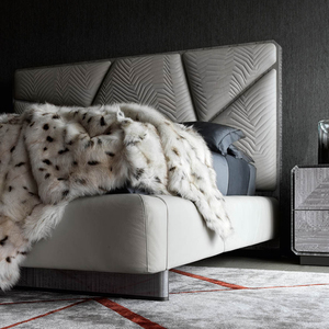 Foshan Home Full Furniture Factory Modern Italian Design Luxury Leather Queen King Bed Cama italiana - Product Image 3