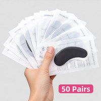 Patchs pour les yeux en hydrogel noir sans peluches avec logo personnalisé pour les extensions de cils, protection UV sous les yeux