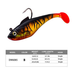 Esche Artificiali Swimbait per <span class=keywords><strong>Spigola</strong></span> e Luccio 9,5g 24,6g in Plastica Morbida a Forma di Anguilla con Amo e Testa Piombata Jig, <span class=keywords><strong>Esca</strong></span> T-Tail per Pesca - Product Image 4