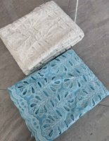 Dentelle africaine brodée à la main en organza de vin avec perles françaises, pierres et feuilles, fleurs 3D, 100% polyester