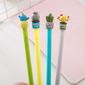 LongPrachtige Custom Cartoon Custom Kerst Schattig Relatiegeschenk Cartoon Gel Pen Zacht Rubber Schattige Meisje Pennen - Product Image 5