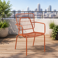 Chaise en métal empilable pour restaurant, jardin et terrasse, avec cadre en acier, couleur personnalisée, style moderne, vente chaude OEM ODM