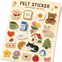 OEM Schattige Eten Fruit Dessert Vilt Stickers DIY Dagboek Telefoonhoesje Kinderfeest Decoratie Benodigdheden Zelfklevende Wol Stof Decals