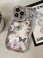 Coque de téléphone rétro motif papillon et journal pour iPhone 16 15 17 18 Pro Max, coque arrière électroplaquée à motif crème