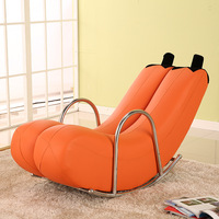 Canapé-salon moderne mignon en cuir PU sur le thème de la banane Fauteuil à bascule personnalisé pour la maison, le salon ou la chambre à coucher
