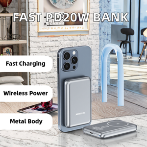 Batterie externe portable en aluminium 10000 mAh avec port USB-C PD20W et charge rapide magnétique sans fil pour iPhone et <span class=keywords><strong>Samsung</strong></span> - Product Image 2