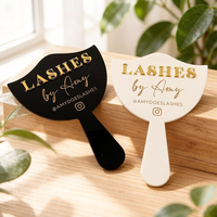 Miroir de maquillage portable en acrylique incassable de haute qualité, respectueux de l'environnement, design Art Déco, logo de marque personnalisé imprimé