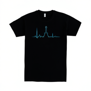 T-shirt Electrorock nera con design a forma di cuore di chitarra, regalo per amanti della musica, unisex, taglia adulta M L XL XXL - Product Image 2