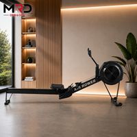 Máquina de remo con resistencia al aire, remo estático para entrenamiento cardiovascular, ejercicio de cuerpo completo, equipo de fitness para gimnasio en casa, de acero.