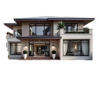 Solution d'Habitation Certifiée CE Écoénergétique pour l'Europe : Villa Modulaire Intelligente de Luxe à 2 Étages avec Structure en Acier de 40 Pieds pour Zone Rurale