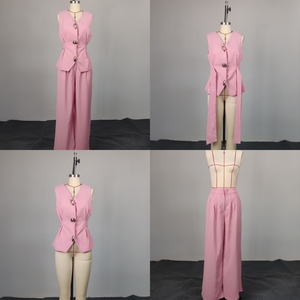 J3179 Boutique, Conjunto Elegante de 2 Piezas <span class=keywords><strong>para</strong></span> Oficina, Estilo Africano <span class=keywords><strong>para</strong></span> Mujer, <span class=keywords><strong>Chaleco</strong></span> sin Mangas, Pantalones Largos, Conjunto de Dos Piezas <span class=keywords><strong>para</strong></span> Damas - Product Image 5