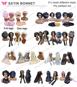 Biểu Tượng Tùy Chỉnh Mềm Satin Lụa Hai Mặt Nắp ca-pô Hat & Durag Cap Đêm Ngủ Cạnh Điều Khiển Tóc Bọc - Product Image 6