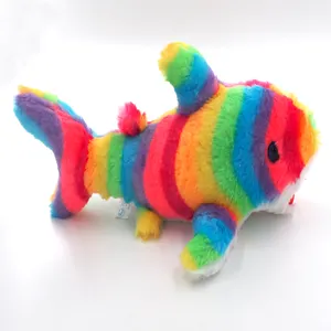 Popular super SOFT rainbow colorful plush stuffed fish toys