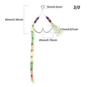 Prix bon marché nouveau hameçons jigging en acier au carbone double yeux danse jigging aide à la pêche hameçons pêche Jig grand crochet - Product Image 6