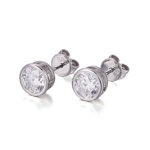 Boucles d'oreilles en or massif 18K 14K 10K avec moissanite VVS, boucles d'oreilles à clous de luxe, bijoux pour femmes, port quotidien, cadeau d'anniversaire - Product Image 2
