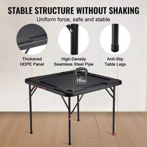 Table de Mahjong Automatique 4 Joueurs, Design Pliant Moderne avec Porte-Gobelets et Plateaux à Jetons, Table de Jeu de Casino Noire - Product Image 5