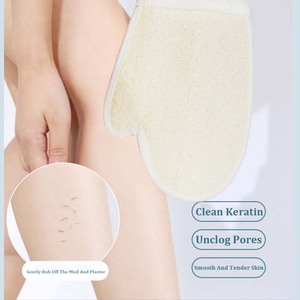 Modern Style Adult <b>Body</b> Shower Brush Soft Comfortable All Natural Loofah Gloves Oval Shape Exfoliating <b>Scrubbing</b> Zenidoo - Product Image 1