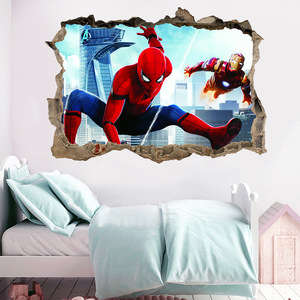 Autocollant mural <span class=keywords><strong>3D</strong></span> <span class=keywords><strong>Spiderman</strong></span> en PVC, style Art déco, pour chambre d'enfant, décoration intérieure, cadeau de rentrée scolaire ou d'anniversaire - Product Image 3