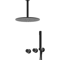 Australie Système de douche de salle de bain Filigrane Laiton Mur Caché Plafond Zr Brossé Or Pluie 2 Fonction Ensemble de douche