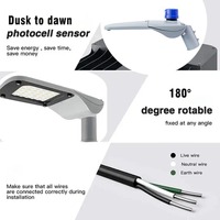 Lampadaire LED MIC NEMA à cellule photoélectrique 100W 150W 200W pour projets routiers et municipaux, étanche IP65, certifié ETL DLC