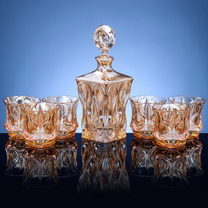 Bohemian Crystal Whiskey Glass Set 301-400ml Decanter With Six Glasses For Serving Liquor - Product Image 2
