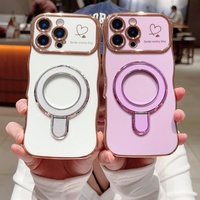 Coque de téléphone magnétique plaquée or à bords ondulés tendance pour iPhone 16 15 14 13 Plus, coque pour iPhone 17 Pro Max avec support anneau