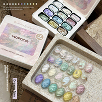 ODM OEM Gel de transfert pour plaque en acier, gel satiné perlé 12 grilles, gel jacquard, gel pour effet œil de chat, fournitures professionnelles pour salon de manucure