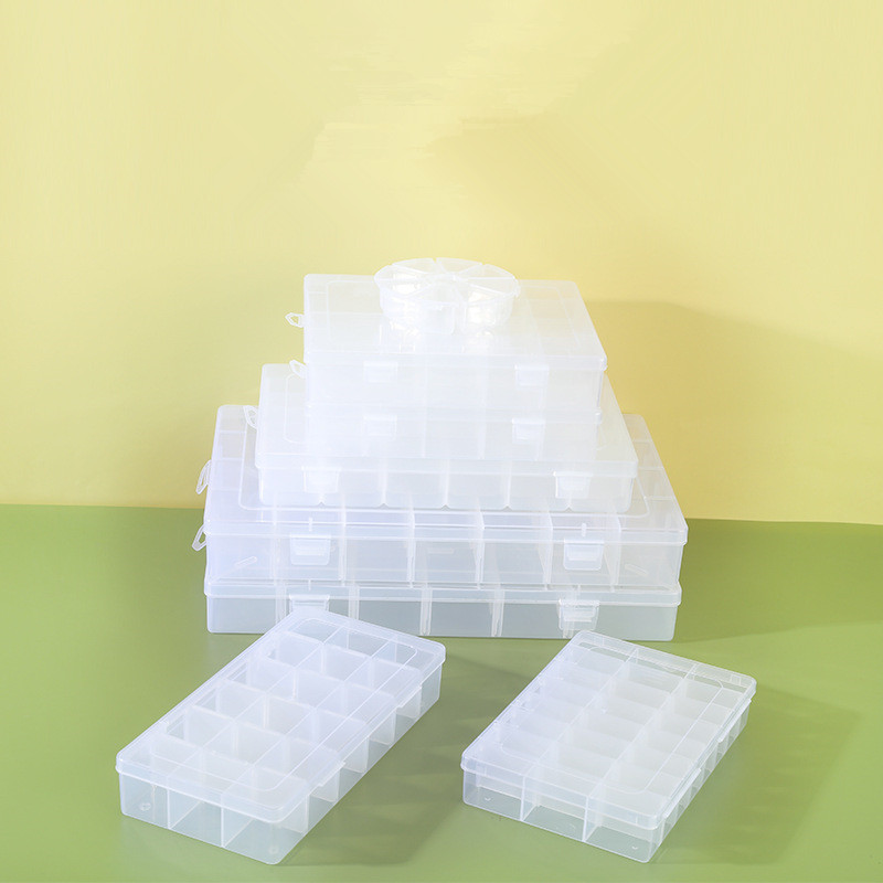 Прозрачная пластиковая шкатулка для хранения ювелирных изделий с 10/15/24/36 отделениями
