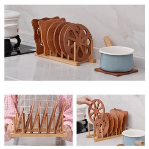 Bamboo <b>Dish</b> <b>Rack</b> Round Multifunction Drainer For Kitchen <b>Dish</b> And Bowl Storage - Product Image 3